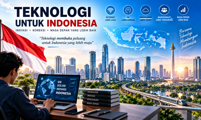 Perkembangan teknologi digital di Indonesia dengan AI, internet, inovasi, dan transformasi digital