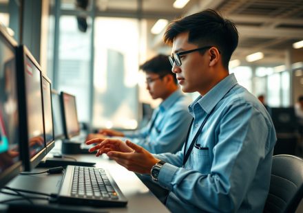 Ilustrasi jaringan edge computing dengan server lokal dan perangkat IoT di Indonesia