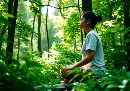 Orang berjalan di hutan tropis Indonesia saat melakukan forest bathing