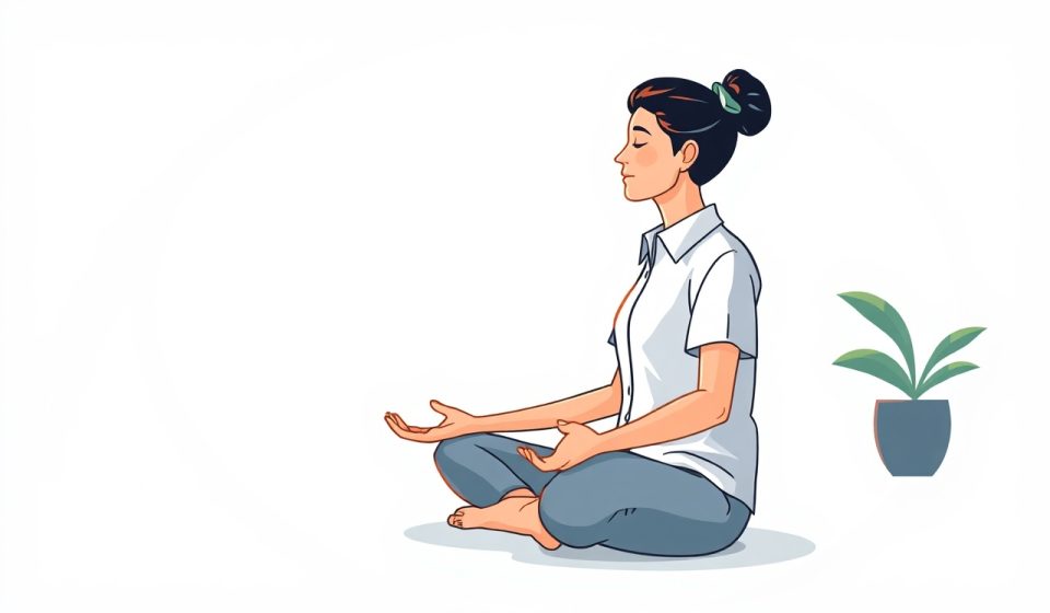 Manfaat Meditasi Singkat di Tempat Kerja: Tingkatkan Produktivitas dan Kesehatan Karyawan Karyawan sedang melakukan meditasi singkat di ruang kantor yang tenang