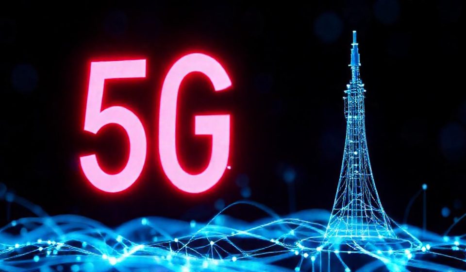 Menara antena 5G di kota Indonesia