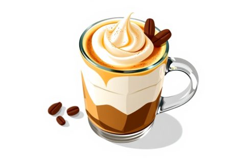 gelas kopi dalgona dengan busa krim coklat di atasnya