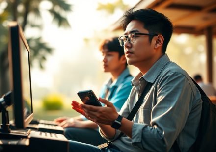 Layar televisi menampilkan adegan serial web Indonesia populer