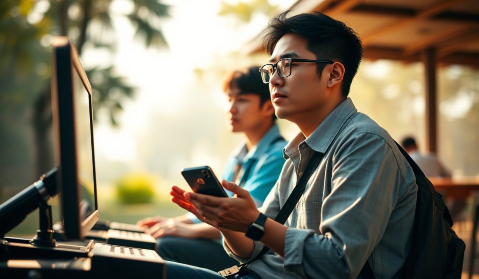 Layar televisi menampilkan adegan serial web Indonesia populer