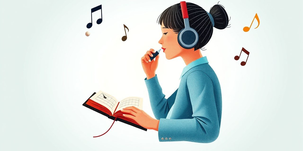 Orang mendengarkan headphone sambil bersantai di ruangan dengan pencahayaan lembut