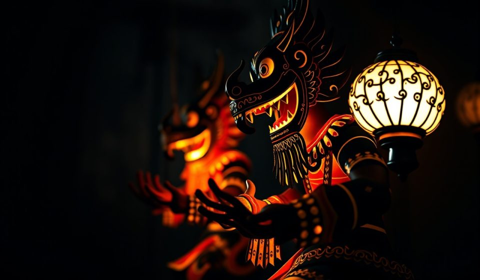Pertunjukan wayang kulit modern dengan proyeksi digital